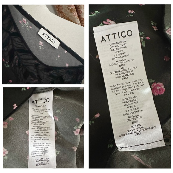 THE ATTICO • Peggy One Shoulder, Lace Panel Silk Slip Dress in Black - Picture 8 of 10